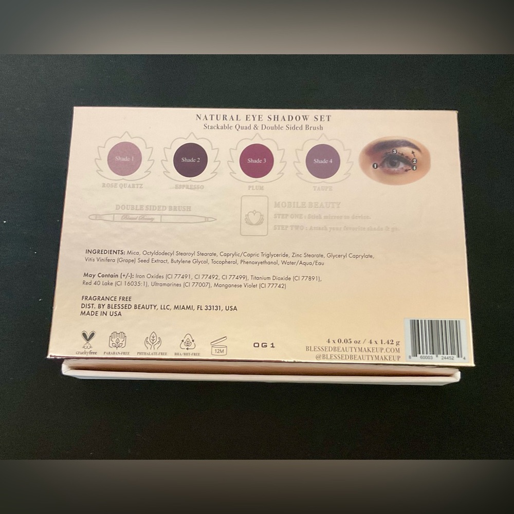 New Blessed Beauty Natural Eye Shadow Set With Brush